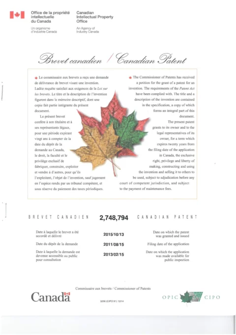 05_專利證書-加拿大-一種可降血脂且提升高密度脂強白膽固醇之組合物及其製造方法(Monascin)-100-I-SW-005(CA).jpg 的副本
